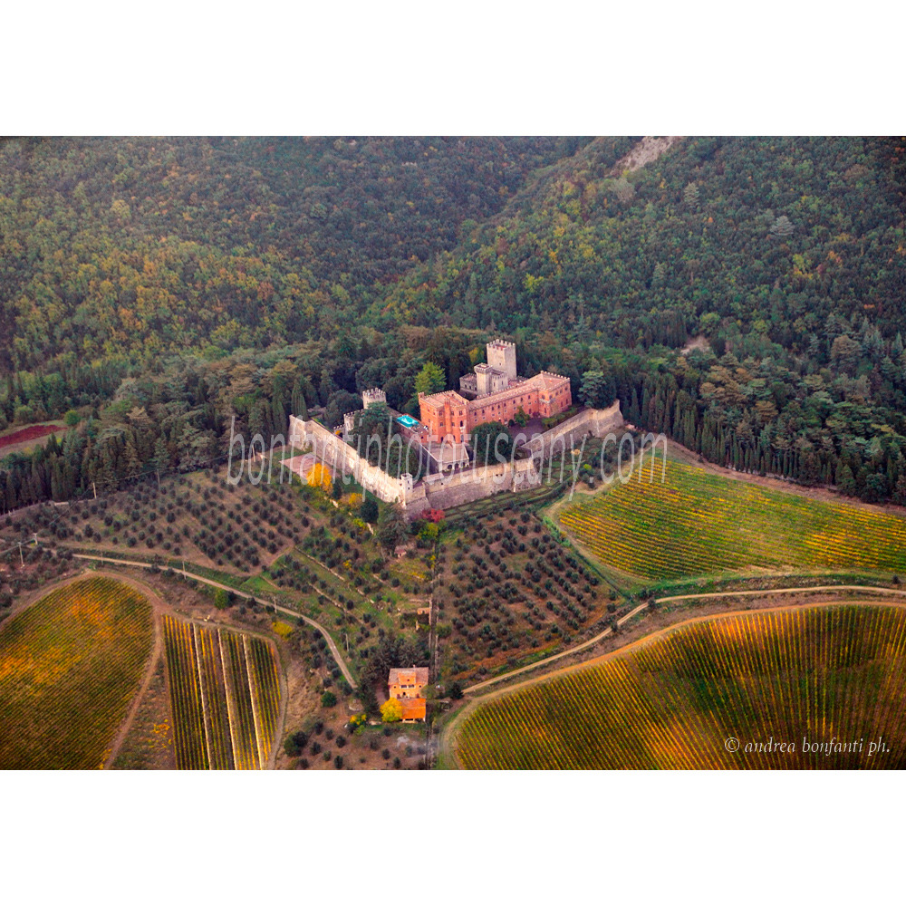 andrea bonfanti ph © aereal view of Brolio Castle (Siena)